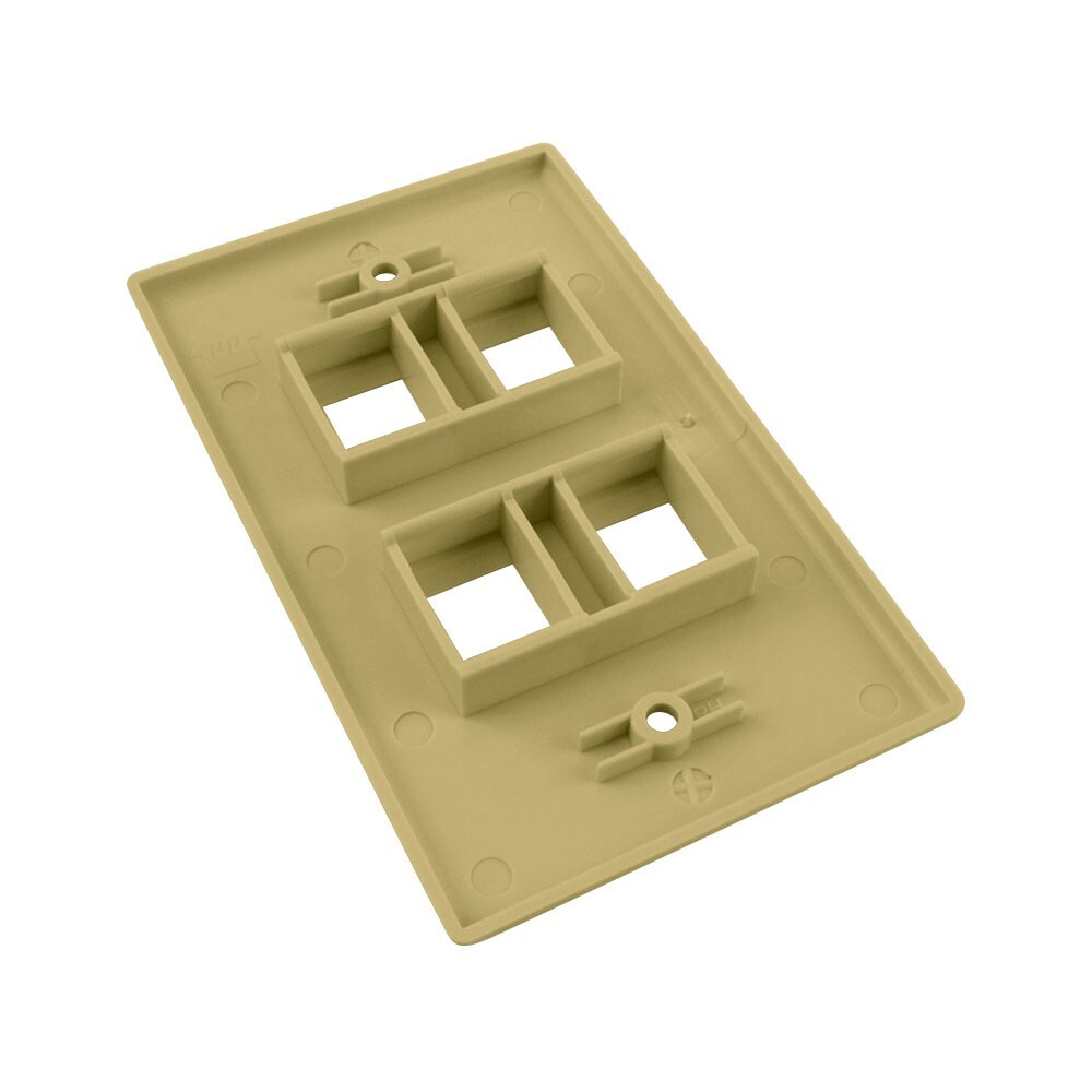 Construct Pro Single-Gang 4-Port Keystone Wall Plate (Ivory)