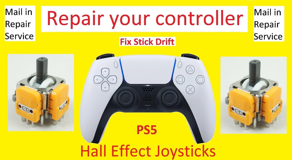 Repair Service - Fix Your Playstation 4 & 5 Controller Stick Drift - Hall Effect