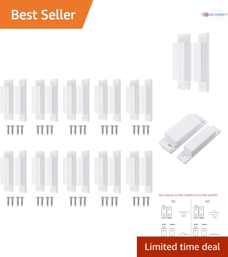 Rated Magnetic Door Contact Sensor Alarm - Surface Mount Wired NC Switch