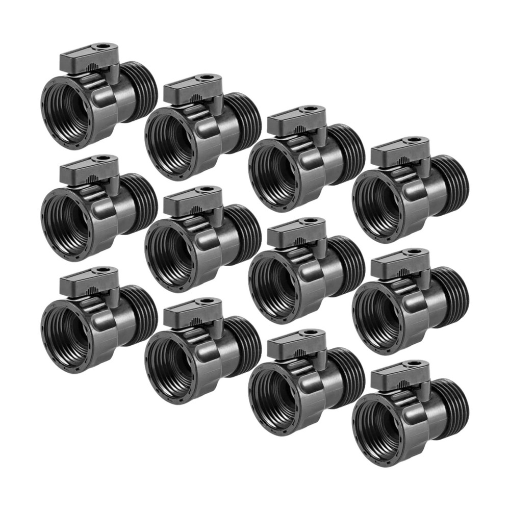 12PCS Garden Hose Shut Off Valve 3/4 Inch Thread Plastic Water Flow Control