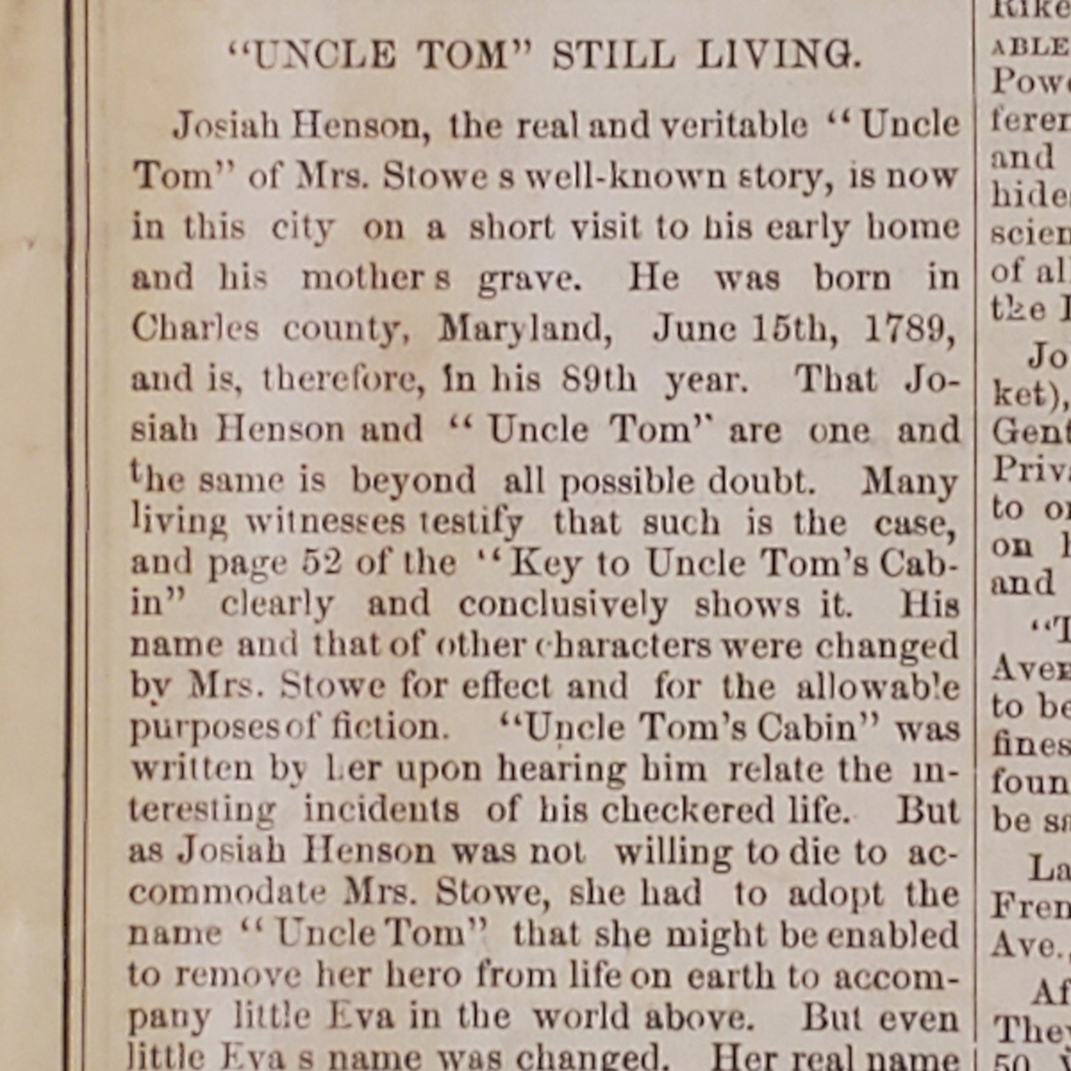 5159----1878 Booth's Theatre program NYC - Uncle Tom's Cabin