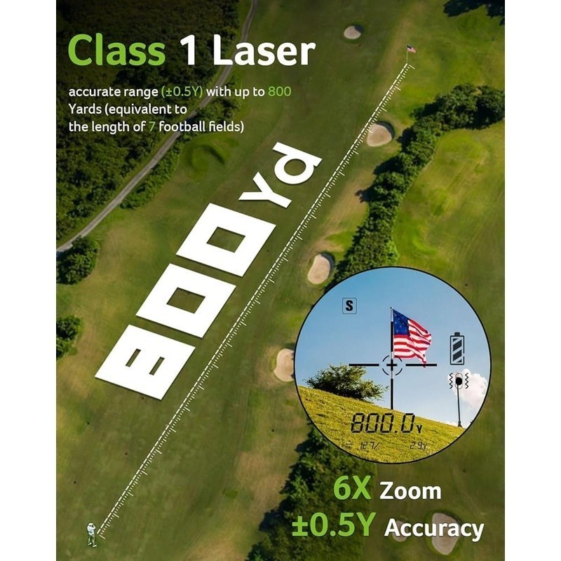 Golf Rangefinder Slope Anti-Shake Vibration Lock 800YDS Rechargeable Multimode