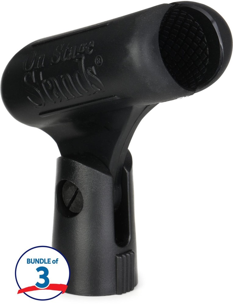 On-Stage Stands MY100 Unbreakable Rubber Dynamic Microphone Clip - 3 pack
