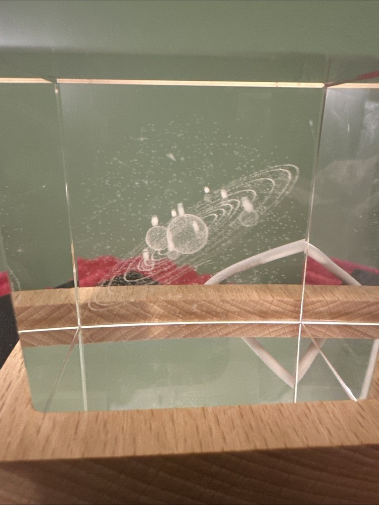Crystal Engraved Cube Universe Nightlight