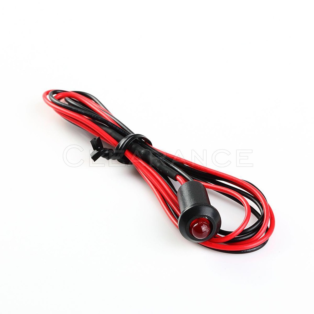 Red Flash Flashing Blink 12V DC Pre-Wired Water Clear LED Leds 55cm
