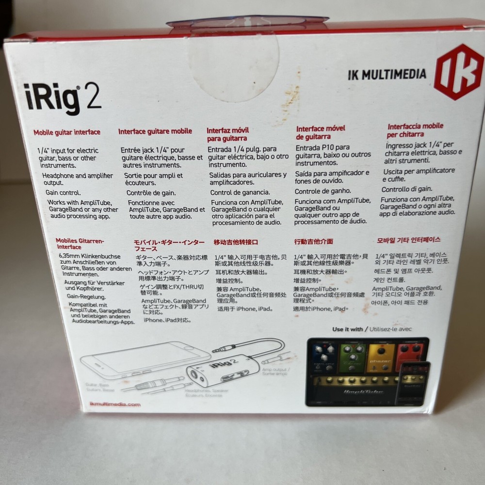 IK Multimedia iRig 2 portable guitar audio interface for iPhone, iPad and more