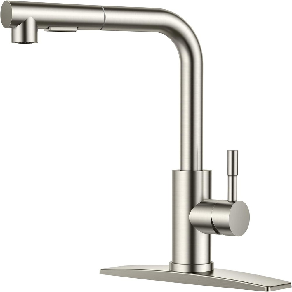 Kitchen Faucets with Pull Down Sprayer, Brushed Nickel Stainless Steel