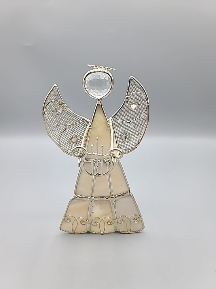Capriz Shell Angel Tealight Holder 6" Tall