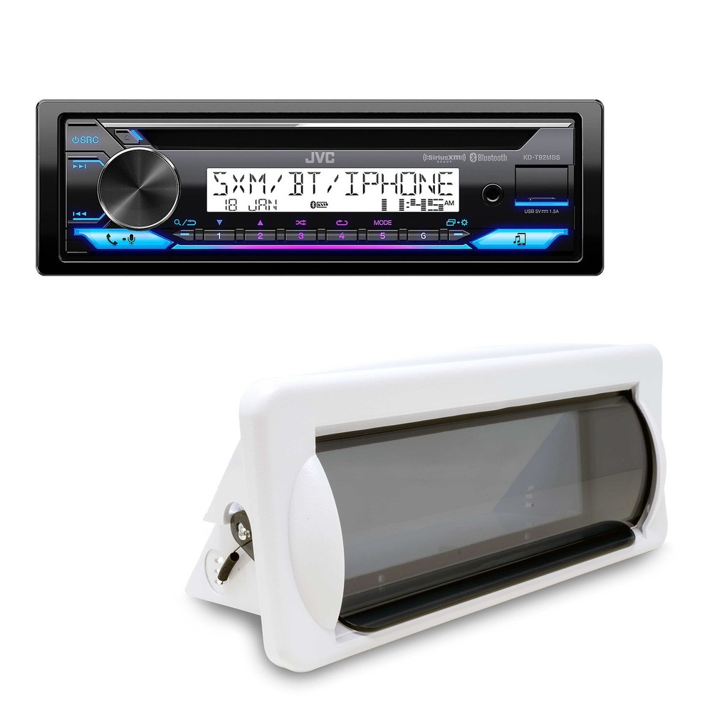 "JVC KD-T92MBS Marine CD Receiver, Bluetooth, USB, Backlit Display, 13-Band EQ"