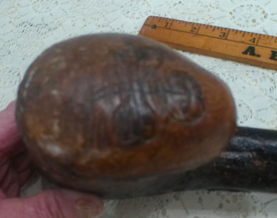 Antique 1700s ROOT MALLET INCREDIBLE FORM Sculptural Primitive Weapon Tool