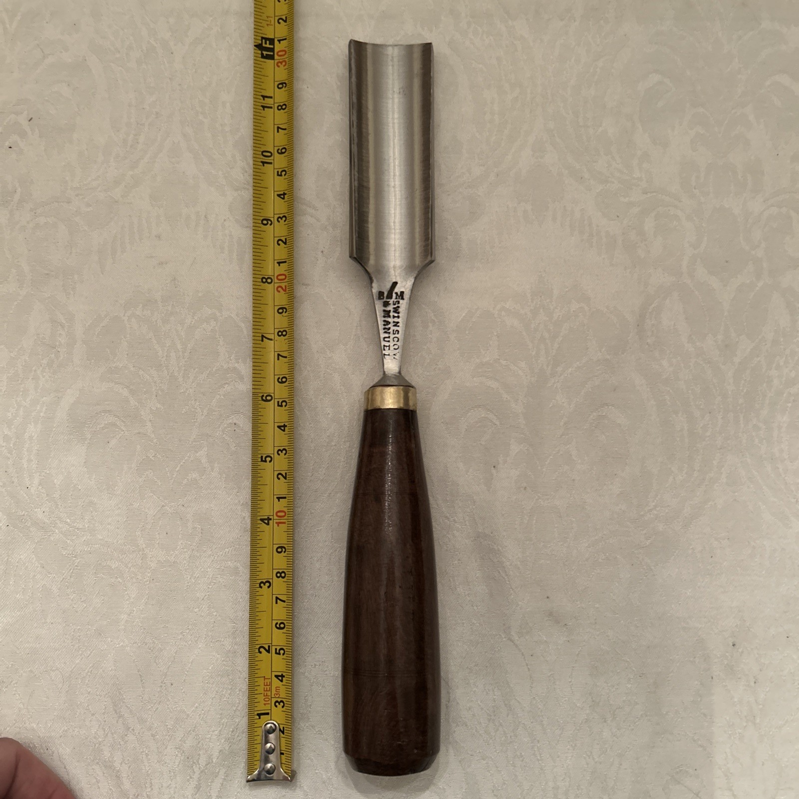 Swinscow & Manuel # 7 / 37mm Straight Carving Gouge 1840 Sheffield Rare Stamp