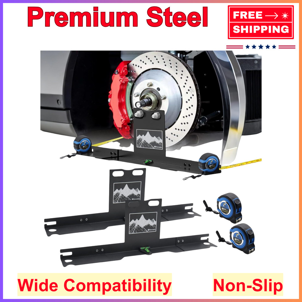 Wheel Alignment Tool with Imperial Tape Measure, Heavy-Duty Toe Alignment Plates