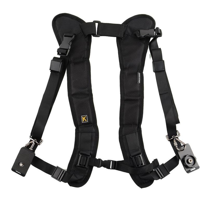 HuaerHui Dual Shoulder Camera Strap Harness Quick Release One Size, Black