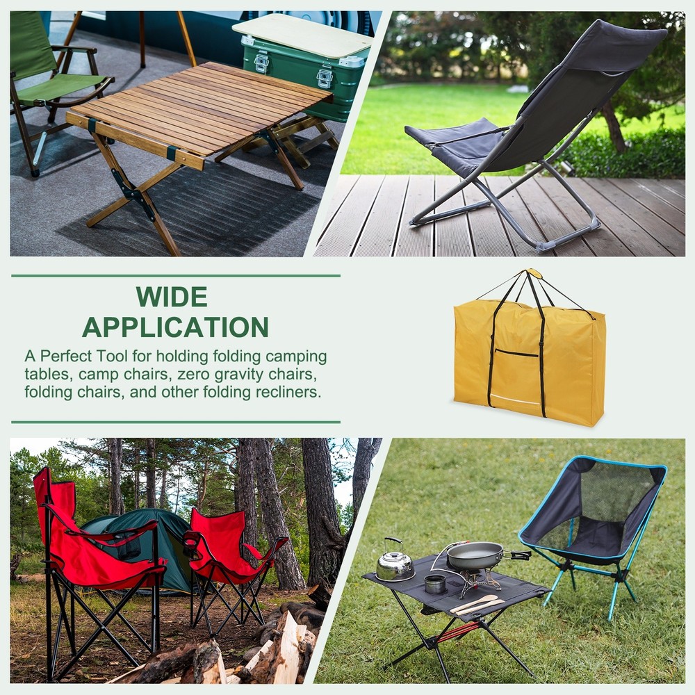 2Pcs 600D Folding Table Storage Bag with Handle 43" x 29" x 11" Yellow