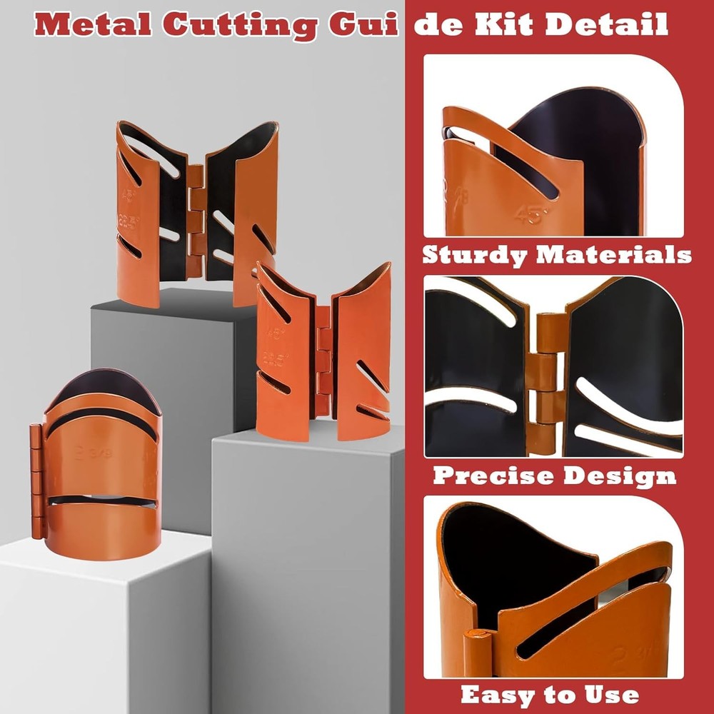 Angle Adjustable Metal Cutting Guide Kit for Pipes and Tubes
