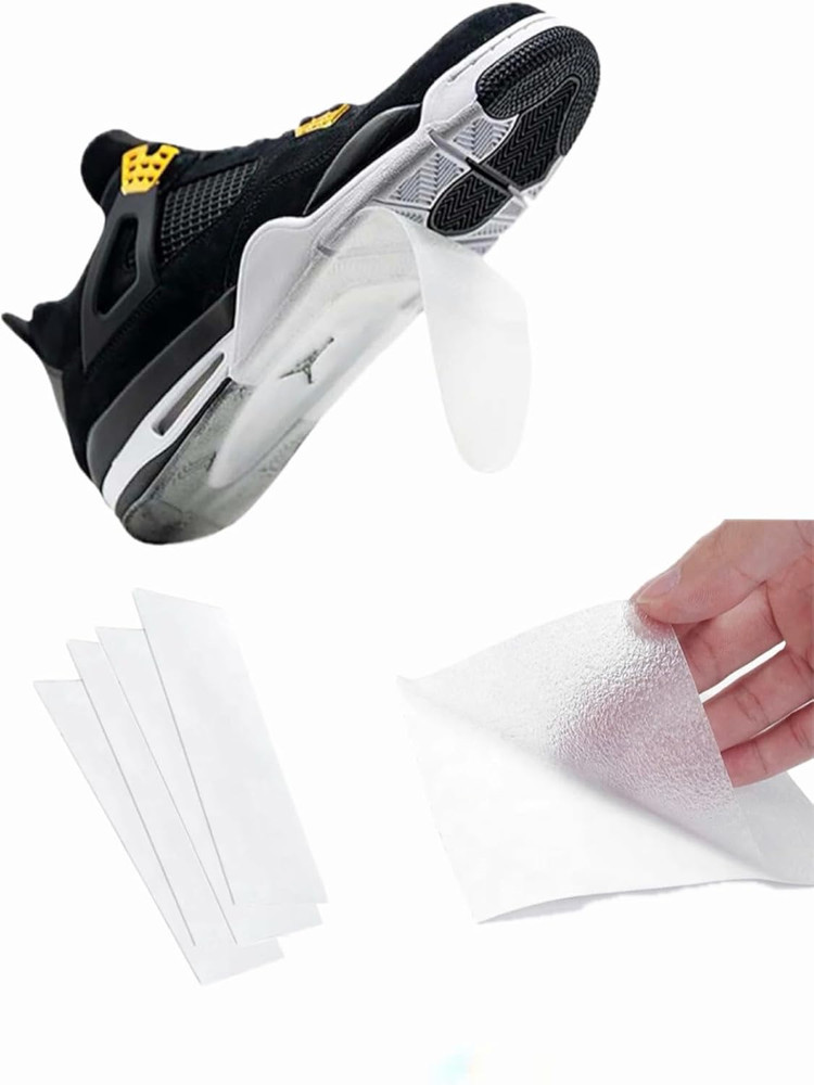 4 Pack - Premium Quality Sole Protector Shoe Crease Protector, Clear Self-Adh...