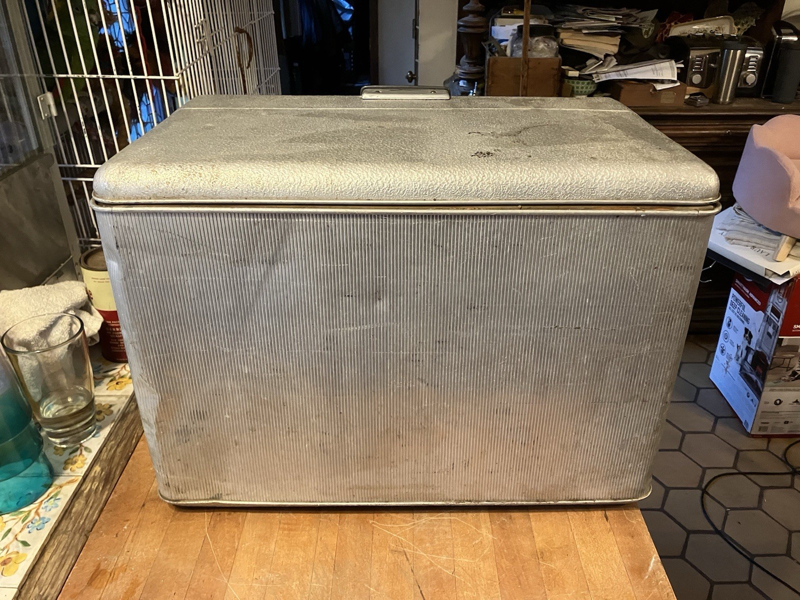 J.C. Higgins Aluminum Cooler Camping Ice Chest Vintage 1950's MCM Sears Roebuck