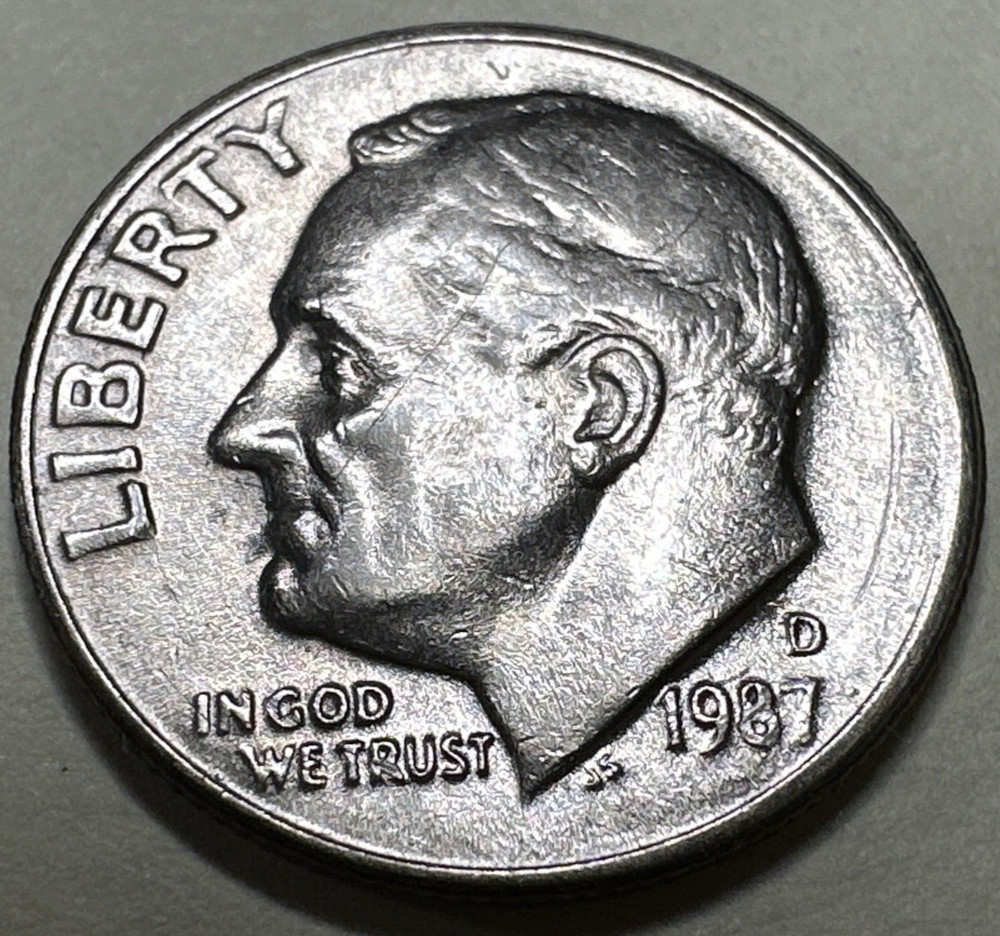 1987 D Roosevelt Dime 10C 7809N
