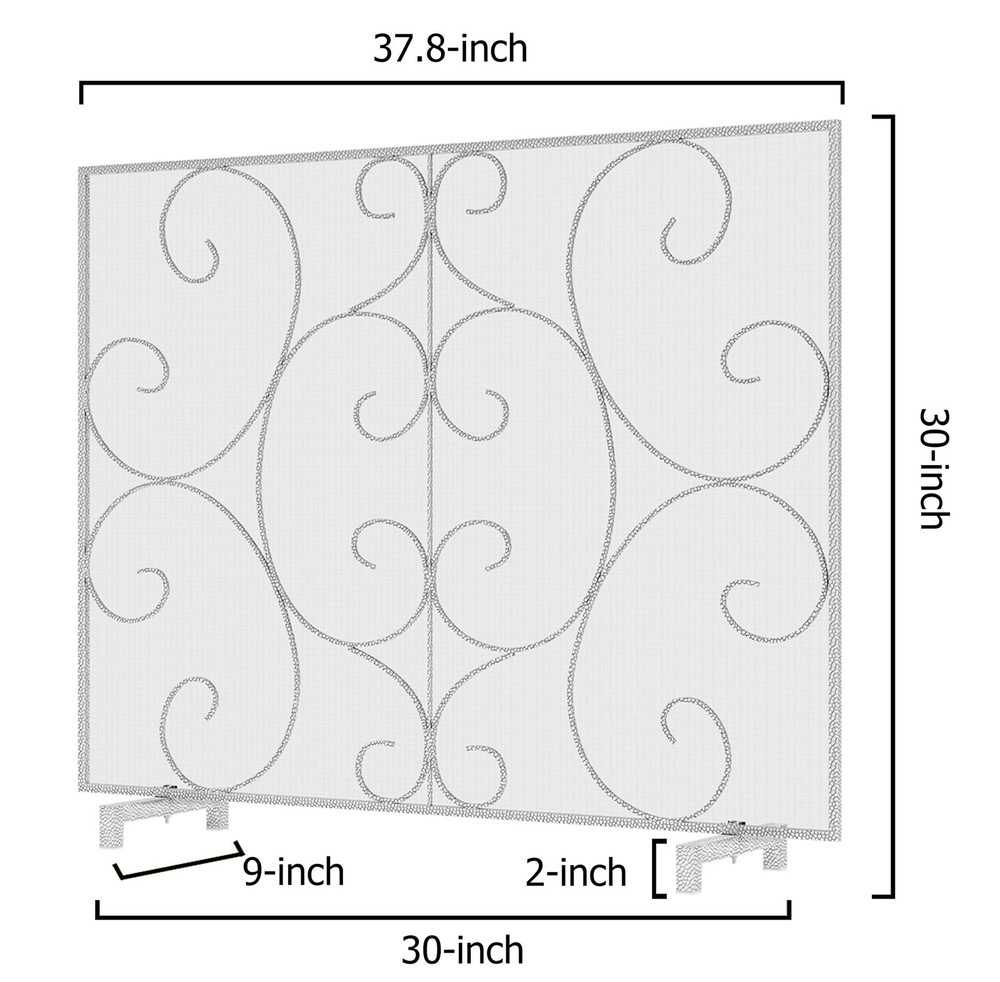 Single Panel Decorative Fireplace Screen Stand Alone Cover Handcrafted Durabl...