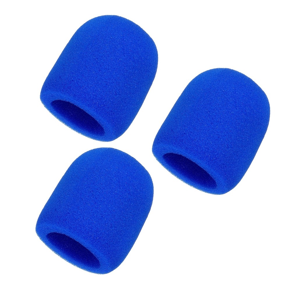 Microphone Cover, Sponge Foam Mic Cover, 3 Pack & 3" & Blue