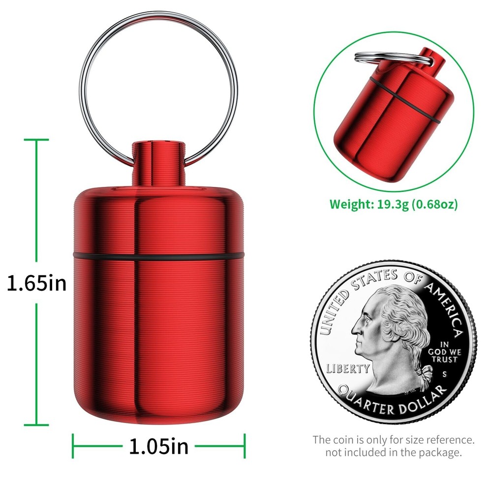 Ear Plug Carrying Case Keychain(2 Pack), Small Waterproof Metal Earplug Case ...