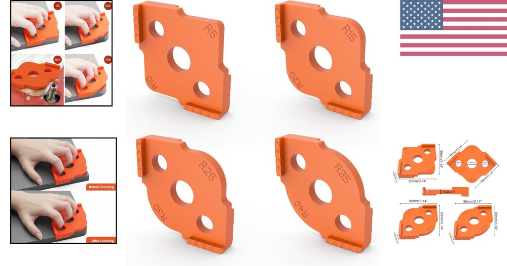 Router Templates - 8 Different Radius Sizes for Woodworking Mastery