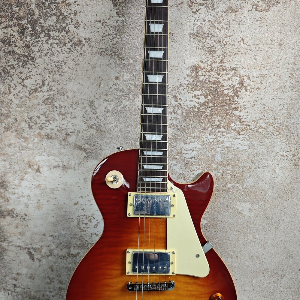 Custom Solid Body Electric Guitar - LP, Mahogany Build, Cherry Sunburst 6 String