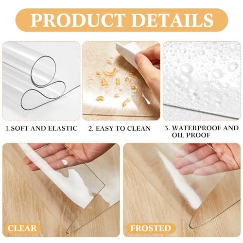 Nightstand Protector, Clear Plastic Table Cover Protector 15.8 x 23.6 Smooth
