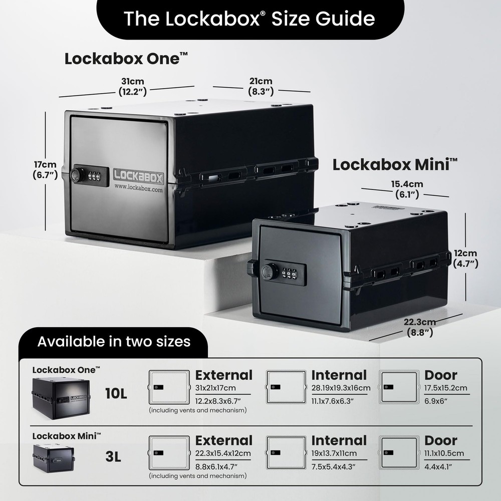 Lockabox Mini™ Small Lock Box with Combination Lock Half Letter Sized Mini Locka