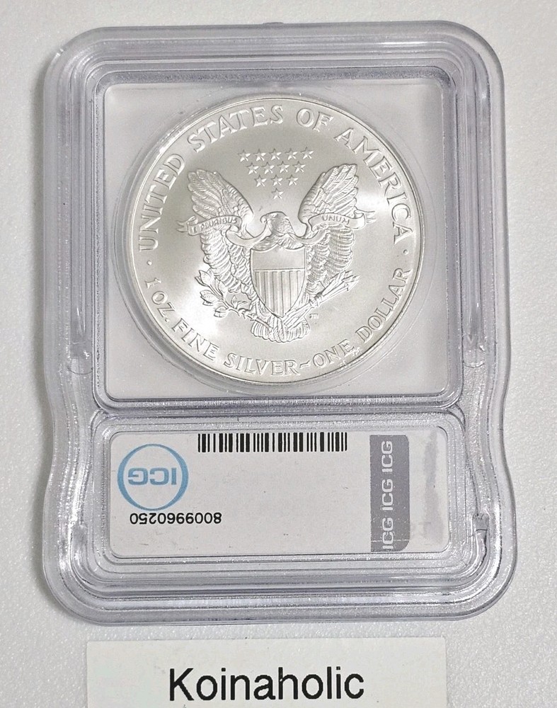 2001 $1 Silver Eagle Rare ICG MS69+ Austin Hutto Signed Initial Production