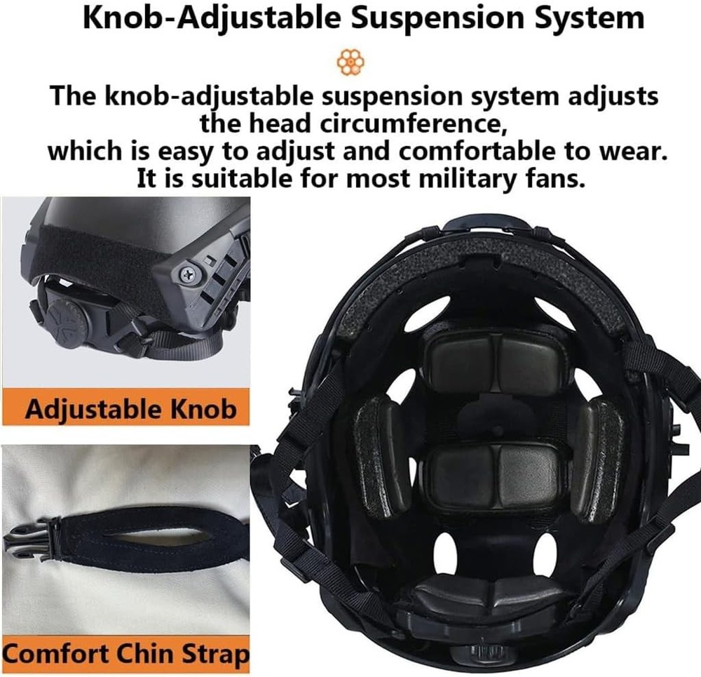 Tactical Fast Airsoft Helmet with Full Face Mask Adjustable Cover G Includes