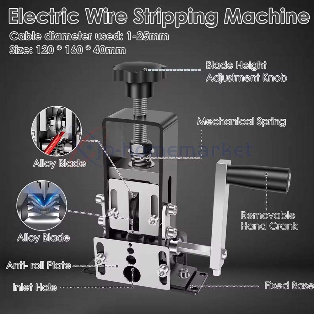 Manual Wire Stripping Machine Portable Cable Stripper 1mm to 25mm