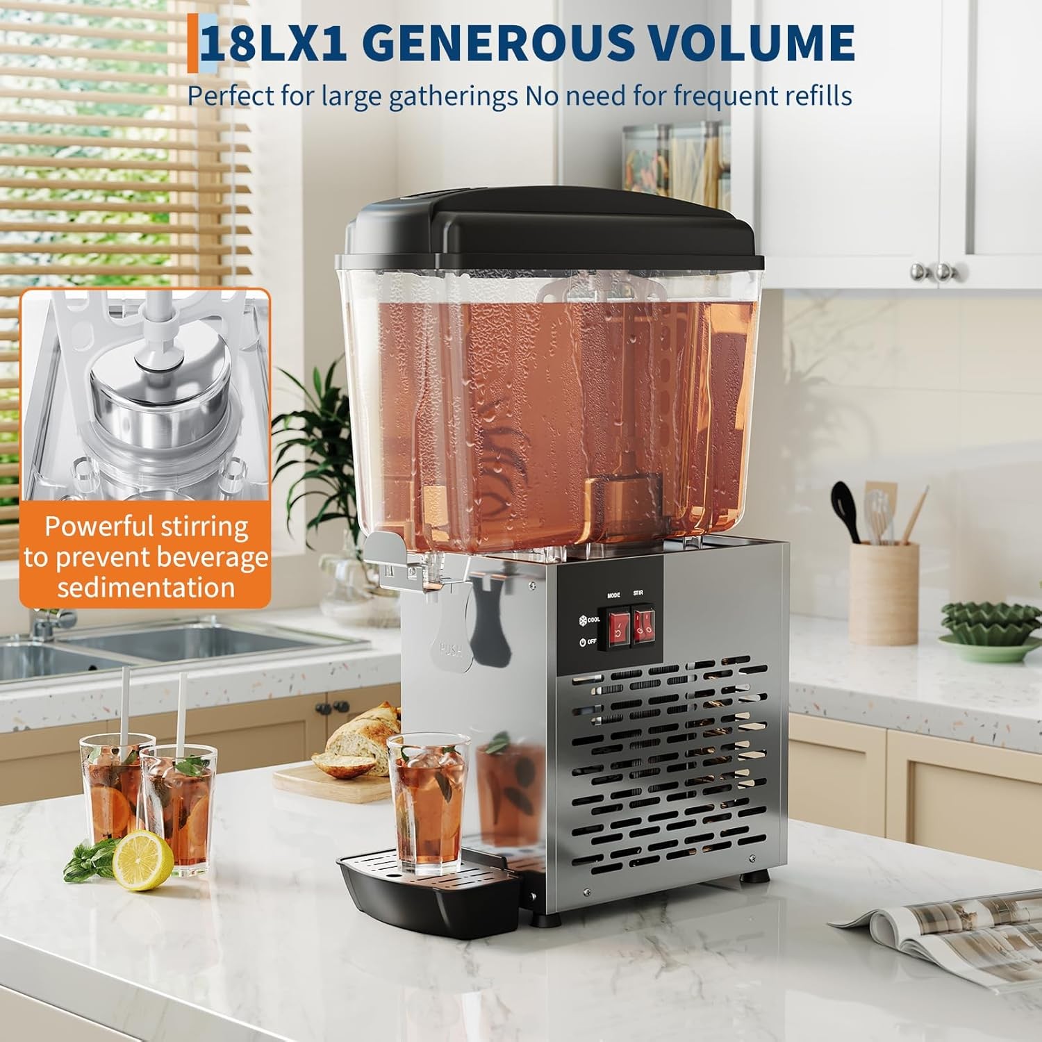 18LX1 Commercial Beverage Dispenser Juice Cold Soda Fountain Machines 150W 115V