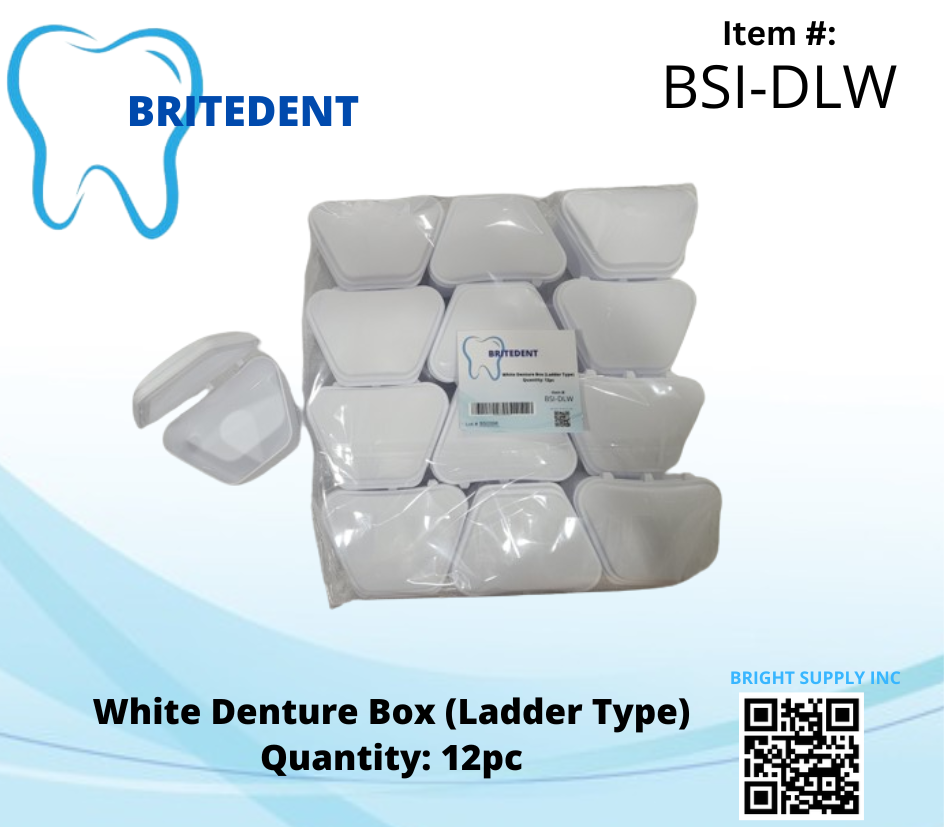 White Denture Box Storage Case Mouthguard Teeth box (12 pcs)