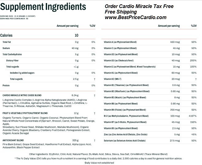 Guaranteed Cardio Miracle The Complete Nitric Oxide Solution - LARGE CANISTER