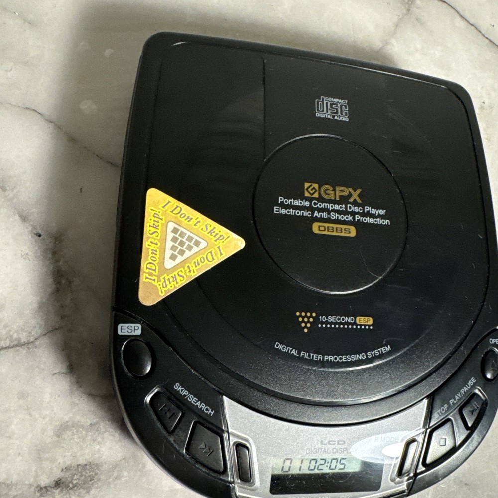 GPX Model C3914 Portable CD Disc Player 10 Second Esp Tested