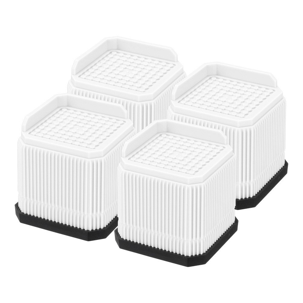 Bed Risers, Square Heavy Duty Stackable Lift Block to 1 Inch & 2.8 Inch, White