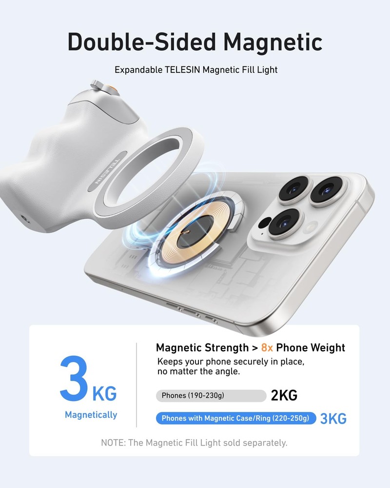 TELESIN Magnetic Phone Camera Grip for iPhone/Android Fun Shot