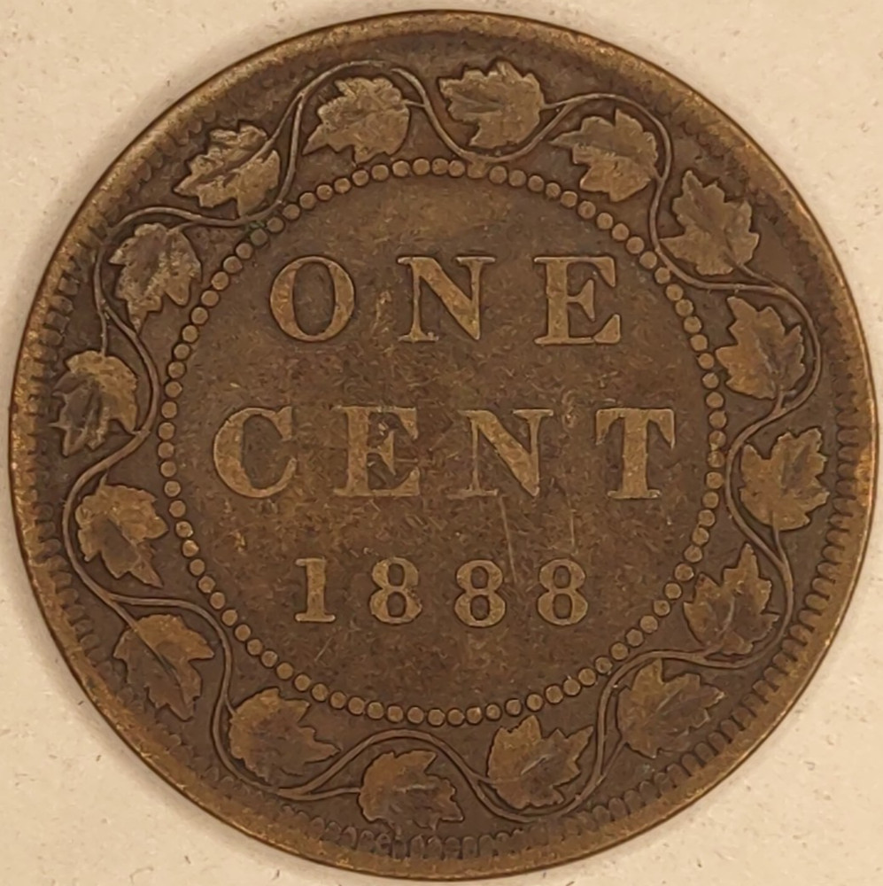 1888 Canada Large 1 Cent coin KM7