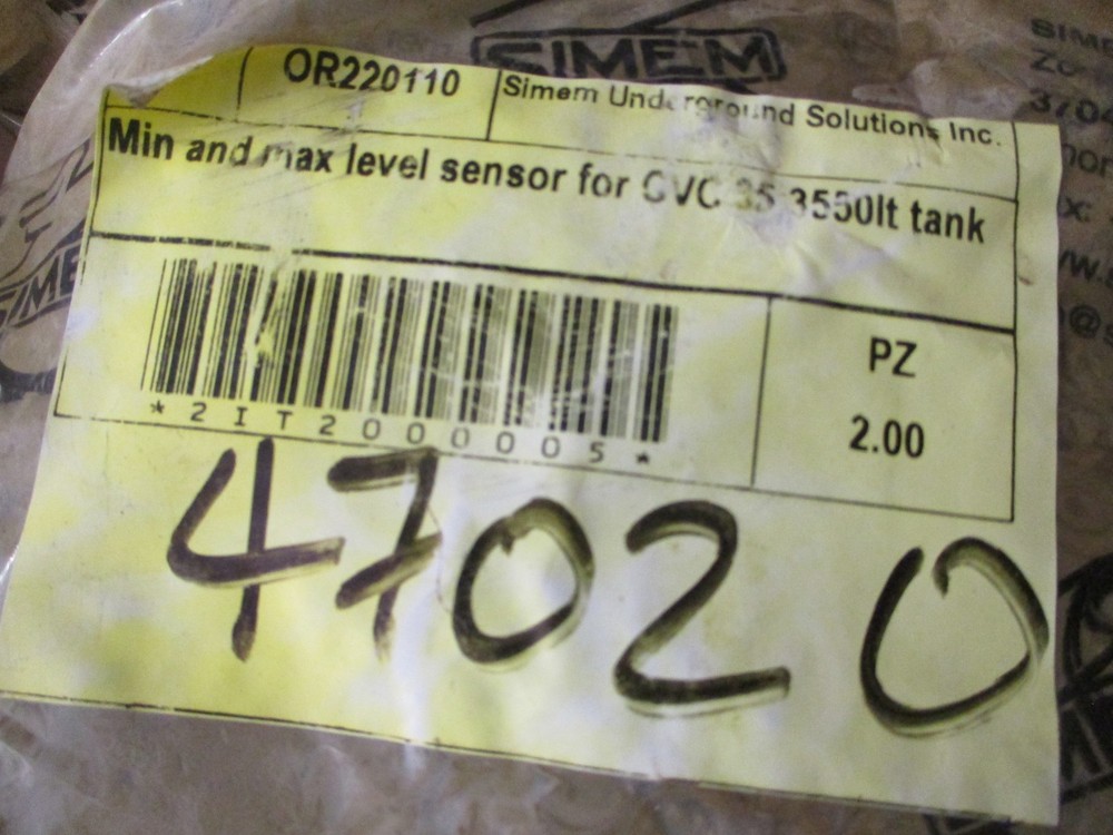 SIMEM SENSOR OR220110 MIN AND MAX LEVEL SENSOR FOR CVC35 3550LT TANK