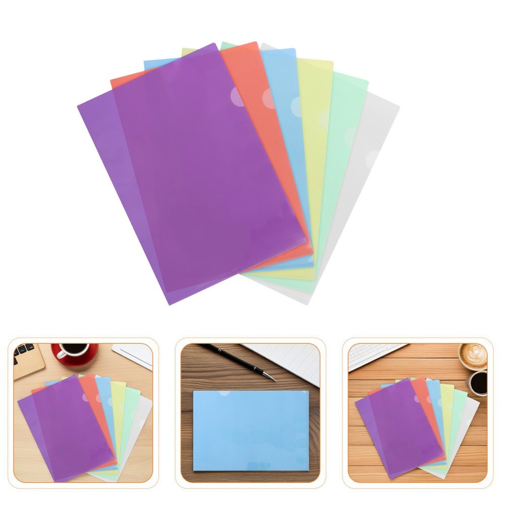 24 Pcs Plastic File Folders with Pockets Document Sleeves Bag Envelopes