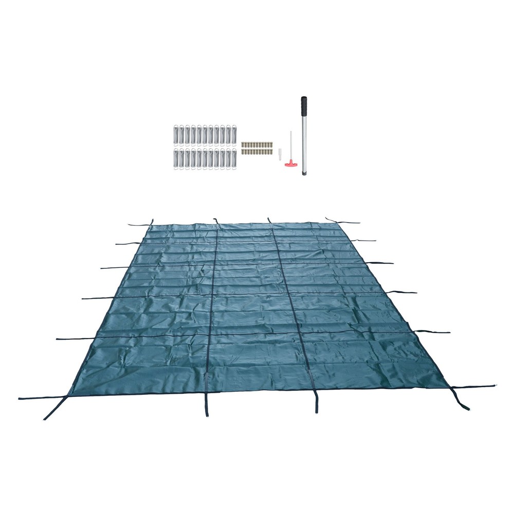 Inground Pool Cover Safety Fits Rectangle Swimming Pool Mesh Solid Pool Cover