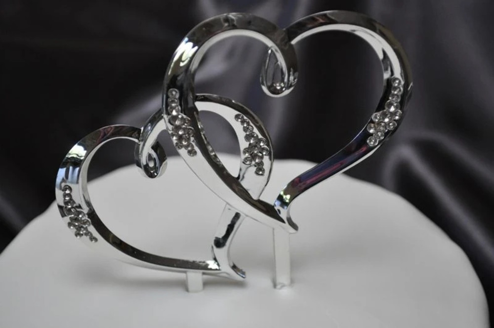 Heart Cake Pick with Rhinestones