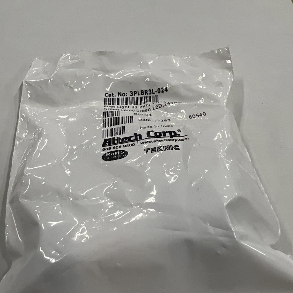 Altech Corp 3PLBR3L-024 Green 22mm LED Pilot Light Indicator
