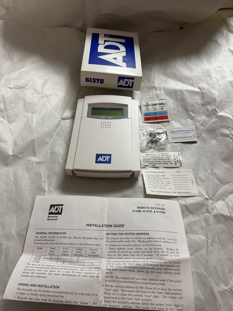 NEW ADT 6137B Remote Keypad