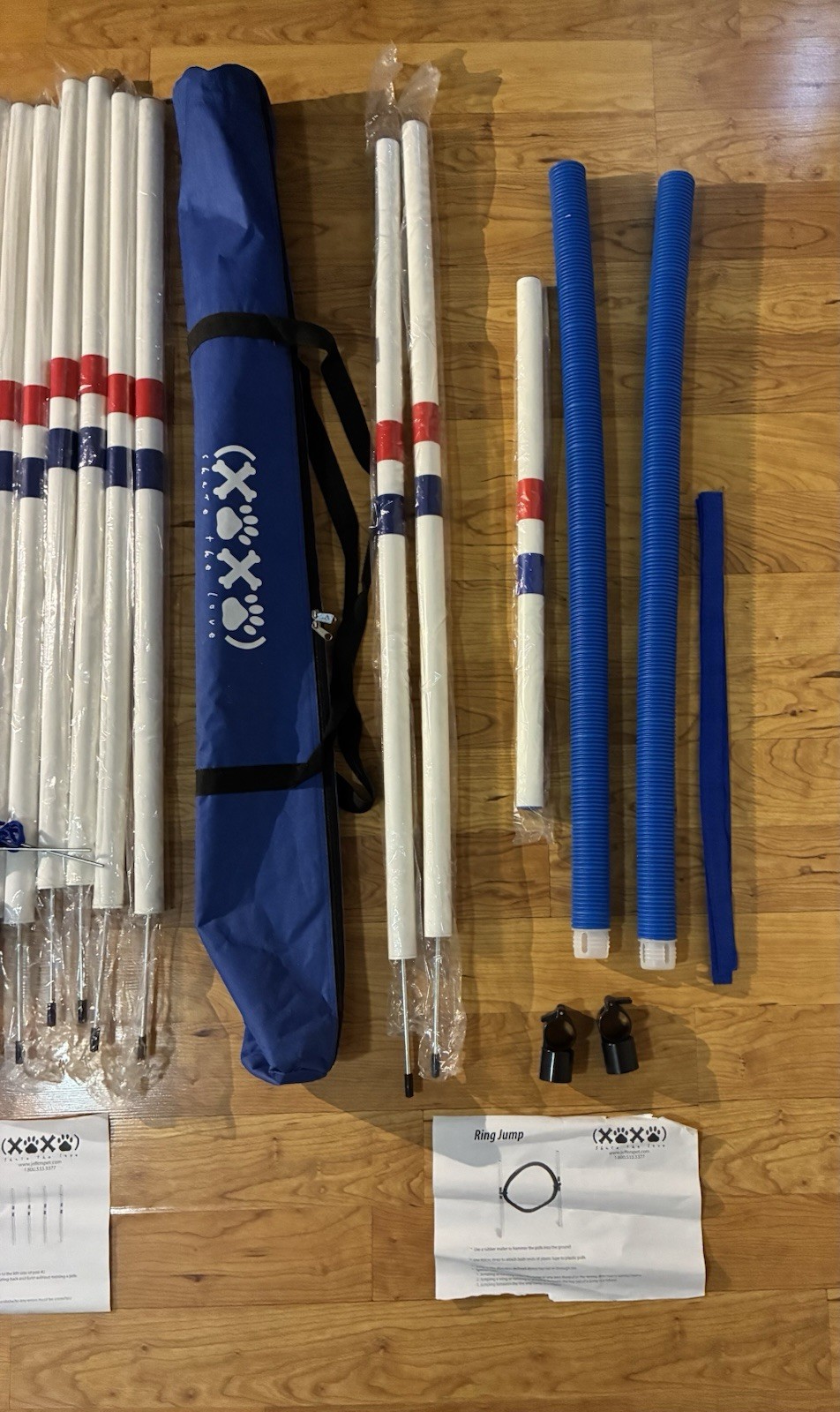 Dog Agility Training Equipment Bar Jump Ring Jump and 12 Weave Poles