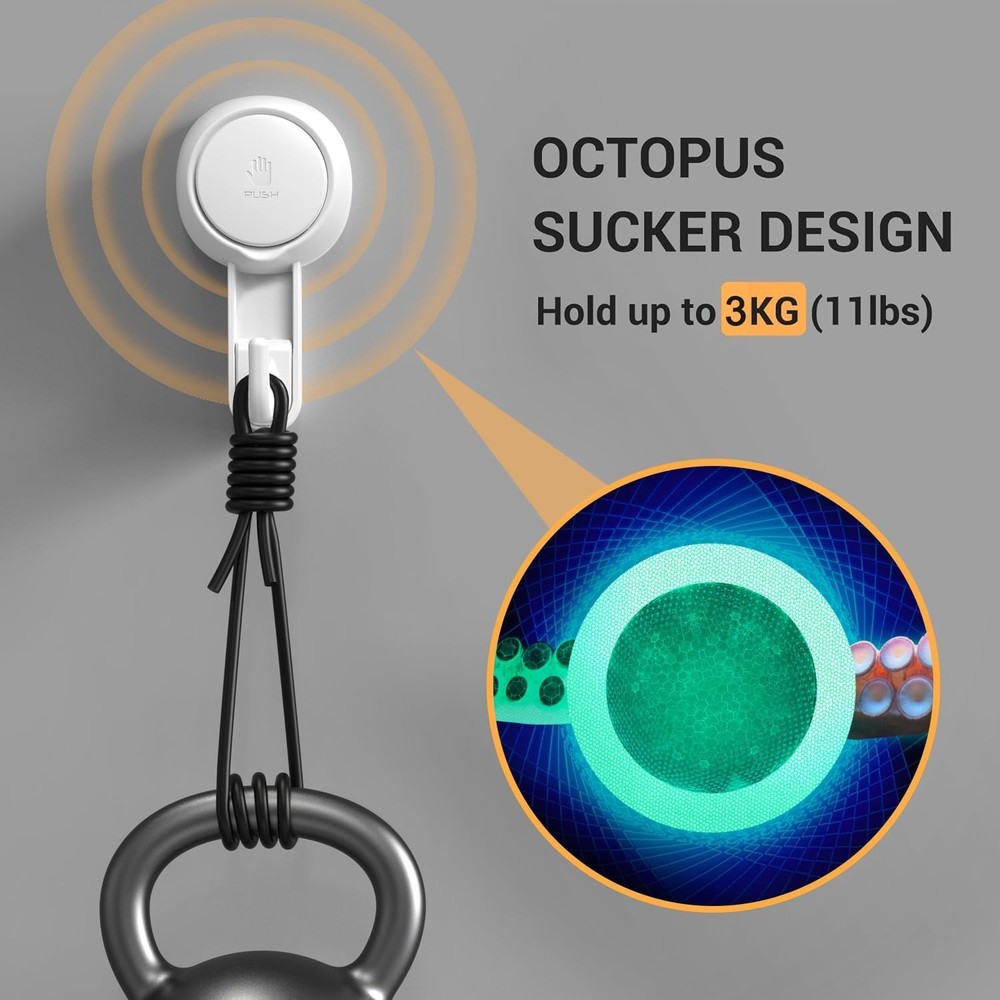 Shower Hooks Inside Shower Reusable Waterproof Utility Suction Cups Hooks 4 Pack