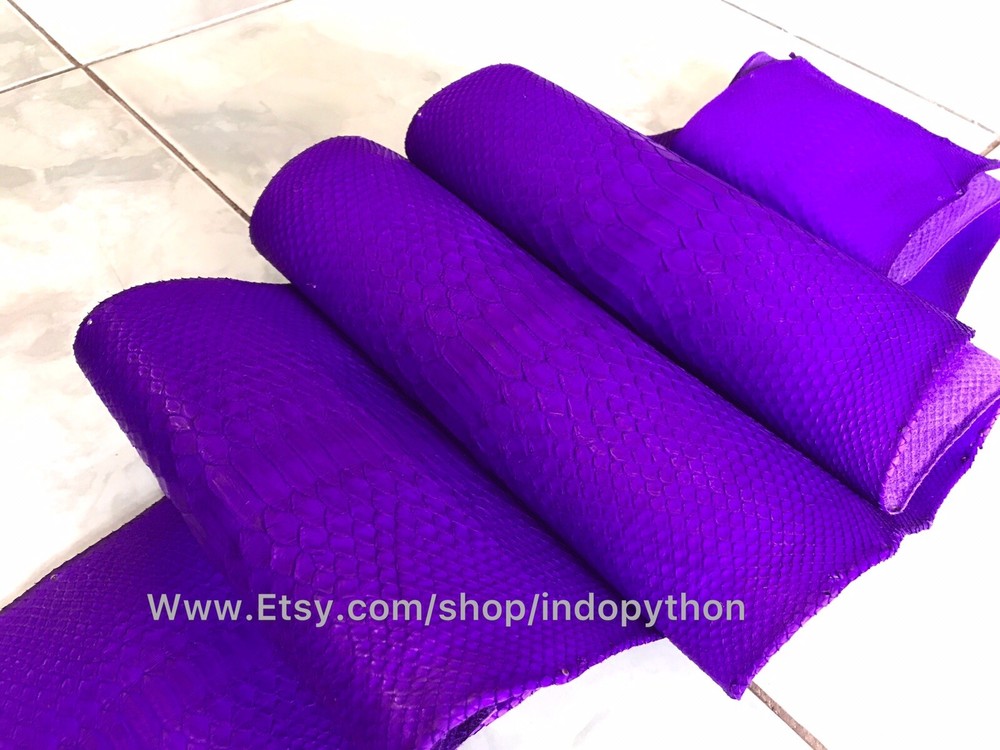 Genuine Python Leather, Exotic SnakeSkin, Purple Inc Leather, Purple SnakeSkin
