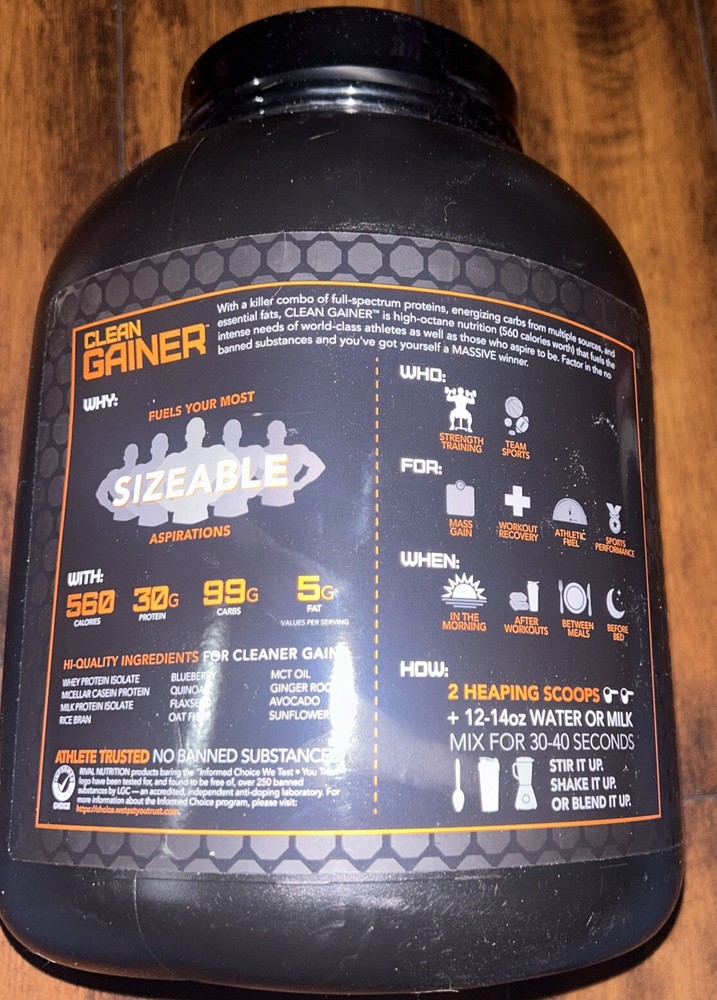 Rivalus Clean Gainer - Chocolate Fudge, 5lbs