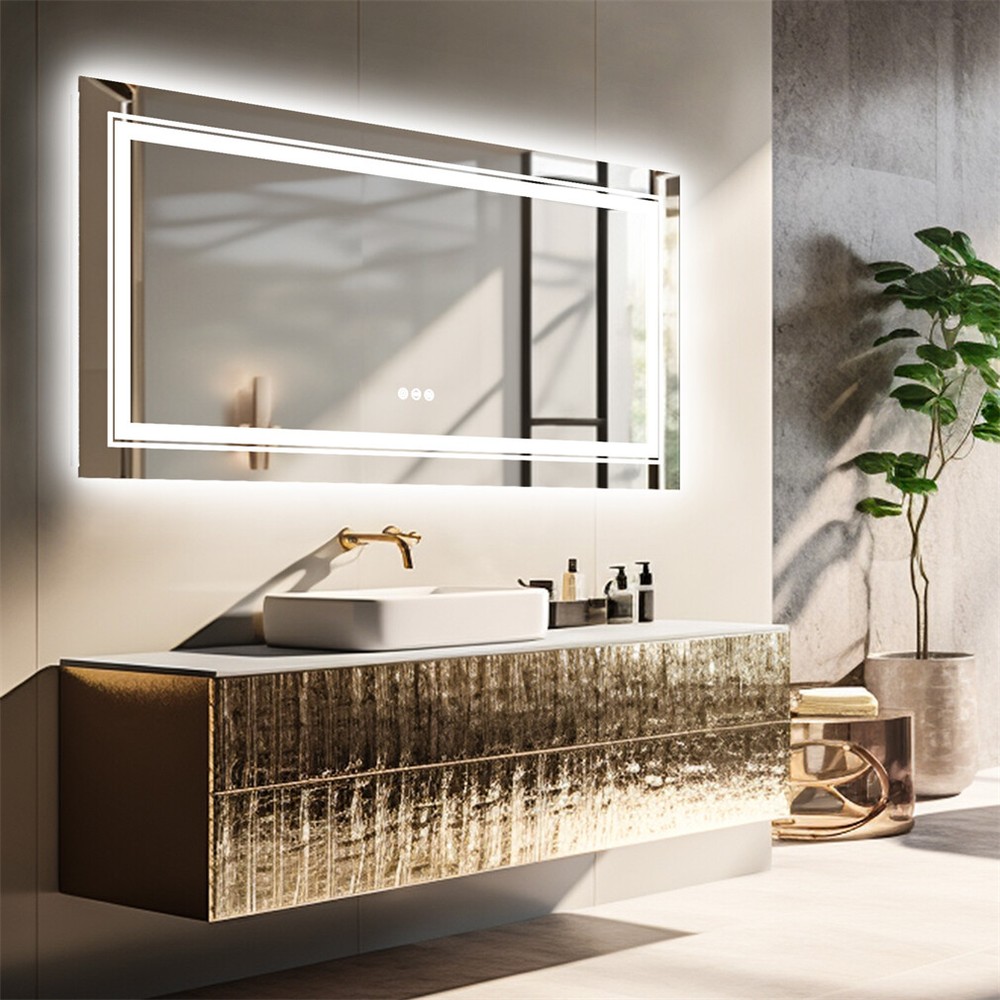 Full-Length Makeup Dressing Mirror LED Lighted Wall Mounted Bathroom Mirror
